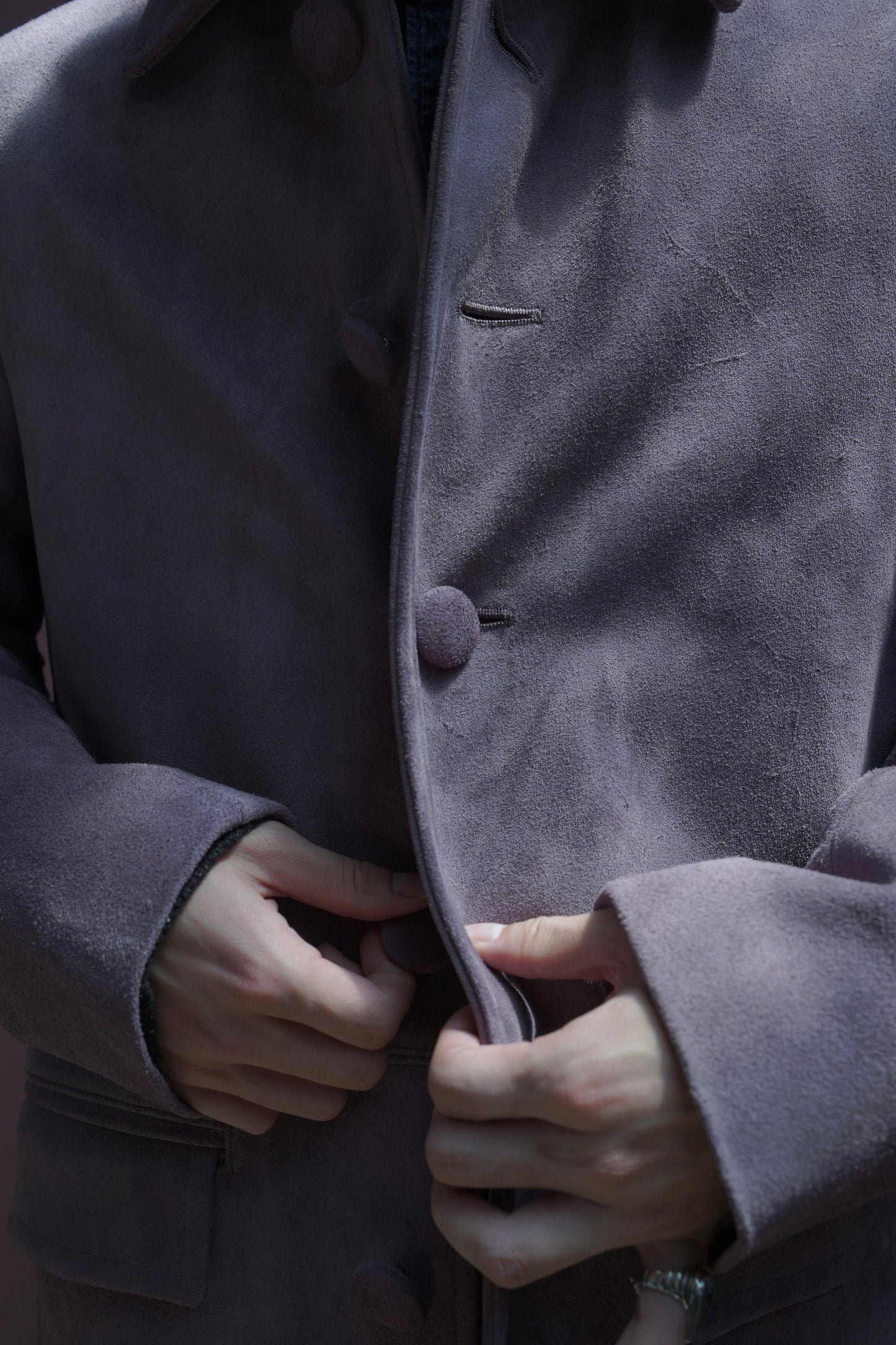 SUGARHILL SUEDE LEATHER COAT (PURPLE)