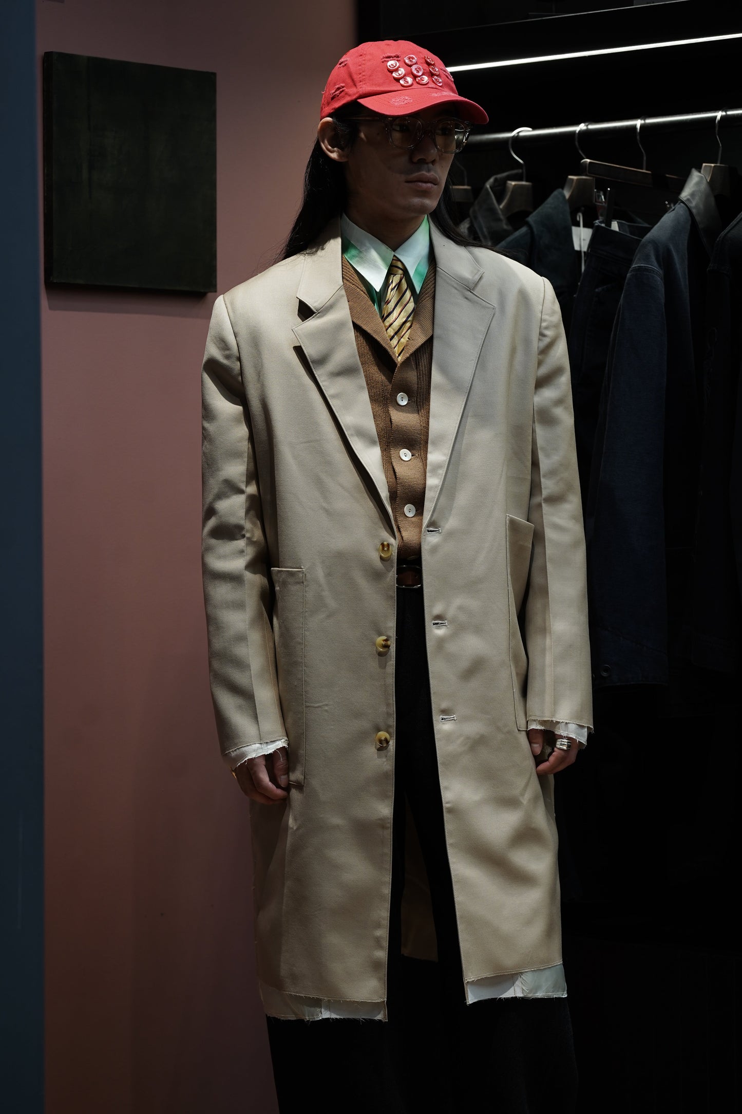 Glass Cypress Khaki Coat with Extended Lining (Khaki)