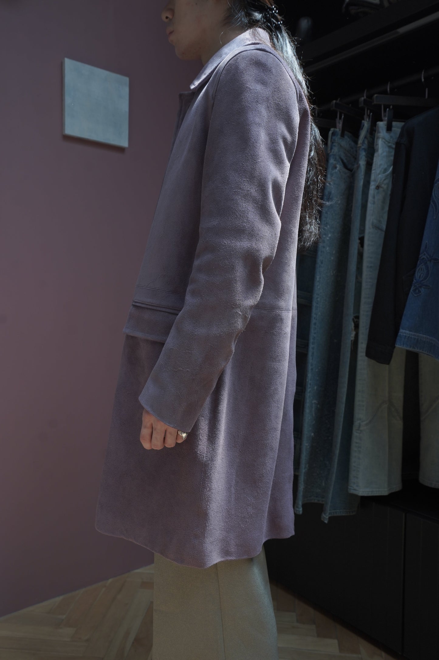 SUGARHILL SUEDE LEATHER COAT (PURPLE)