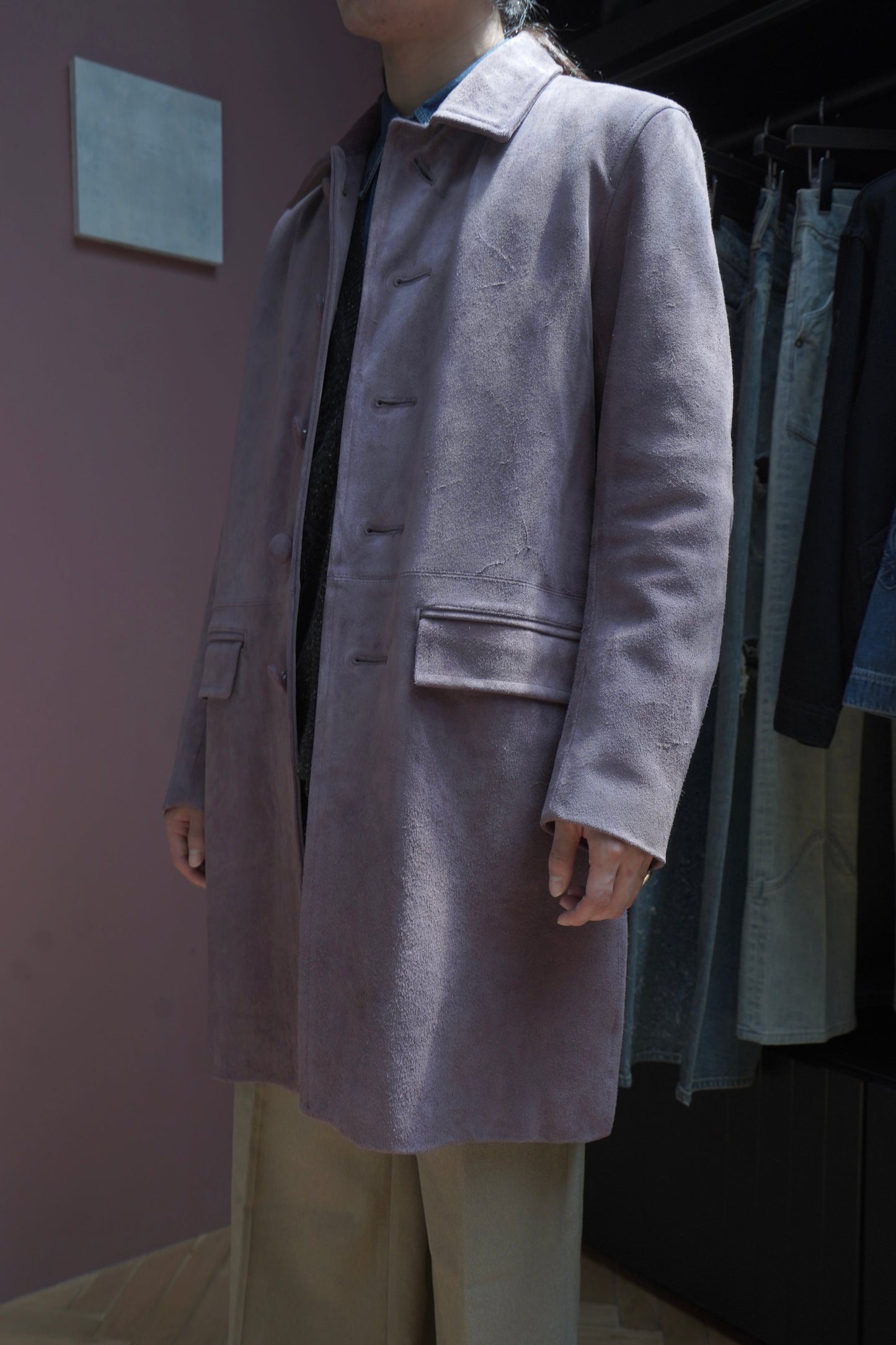 SUGARHILL SUEDE LEATHER COAT (PURPLE)