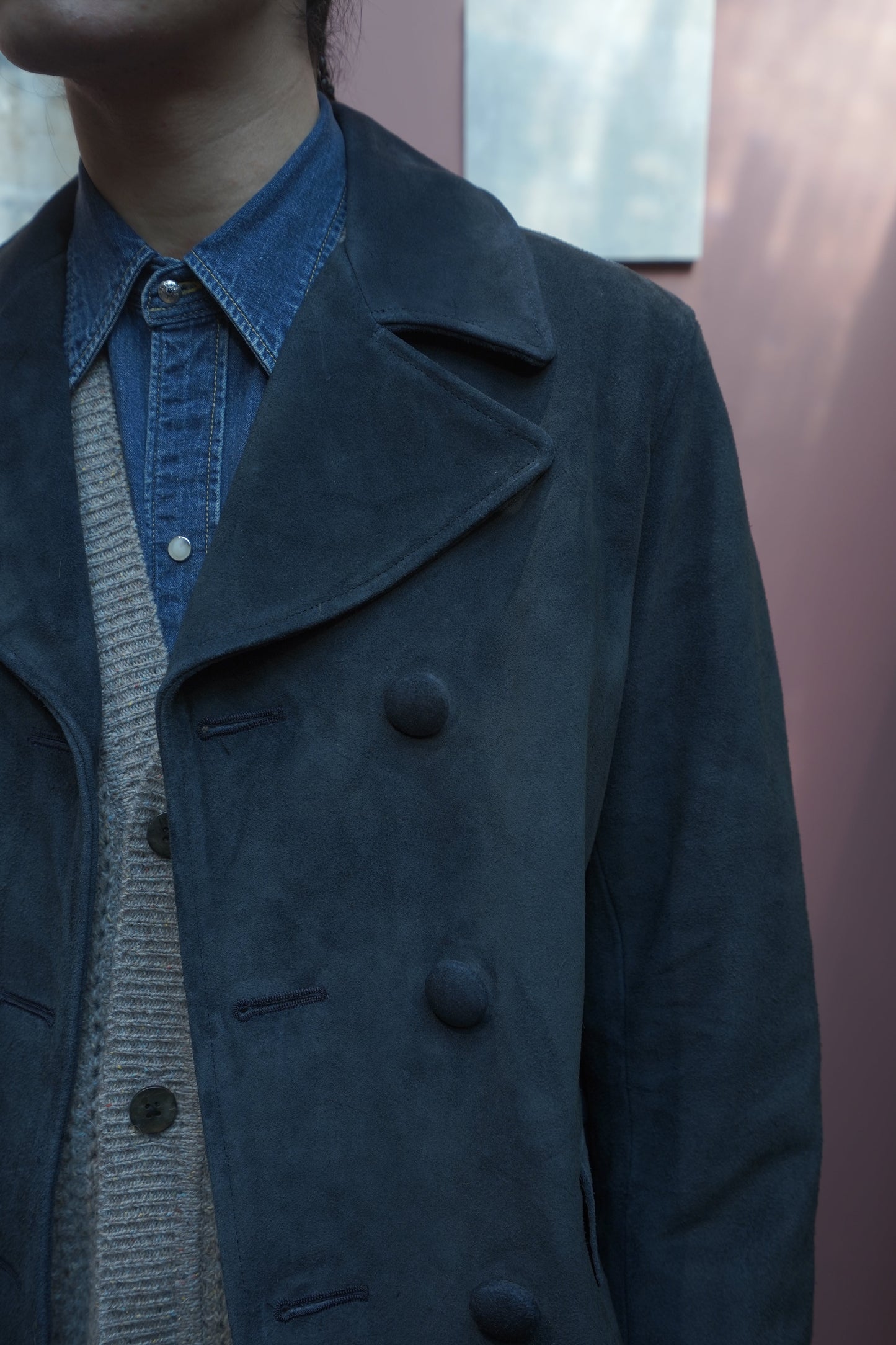 SUGARHILL SUEDE LEATHER BLOUSON (DARK NAVY)