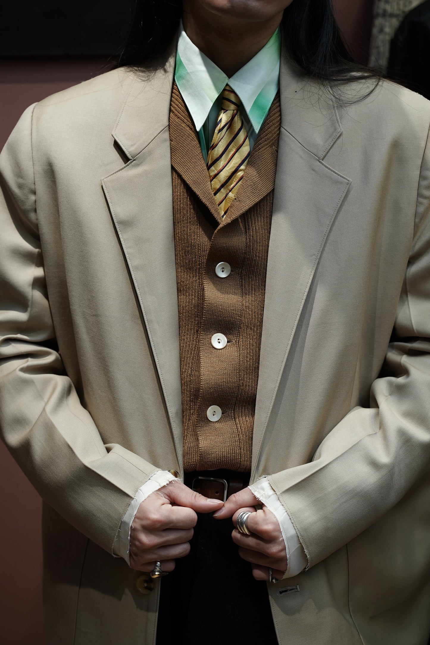 Glass Cypress Khaki Coat with Extended Lining (Khaki)