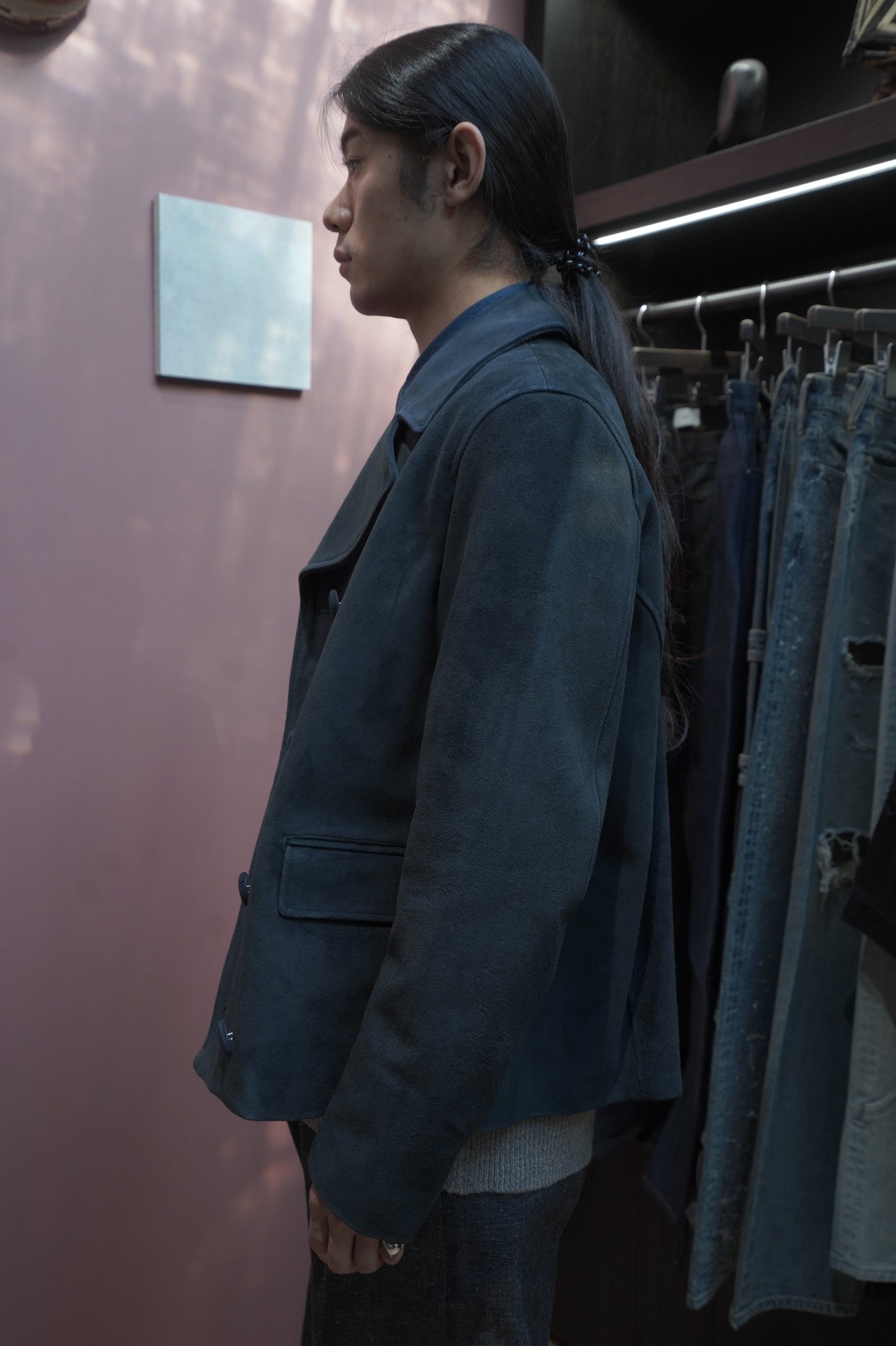 SUGARHILL SUEDE LEATHER BLOUSON (DARK NAVY)