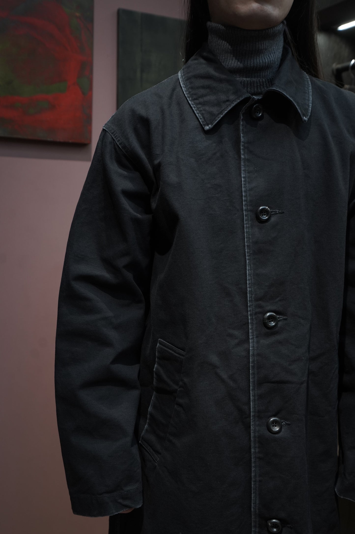 Fujimoto Lined Single Coat (BLACK)