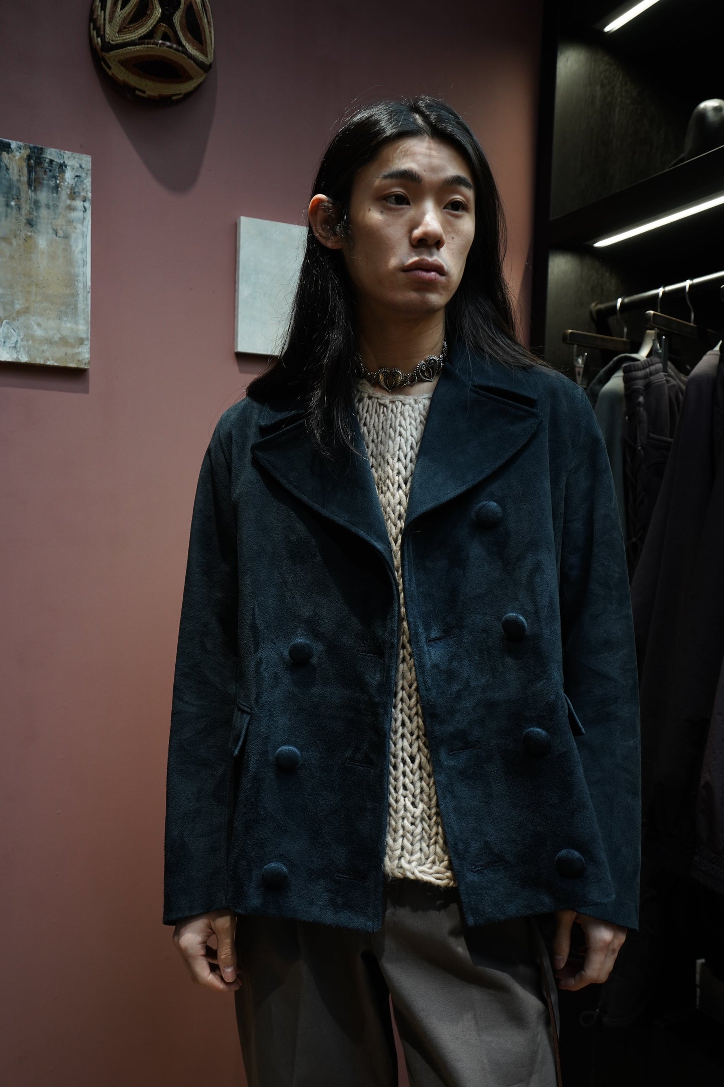 SUGARHILL SUEDE LEATHER BLOUSON (DARK NAVY)