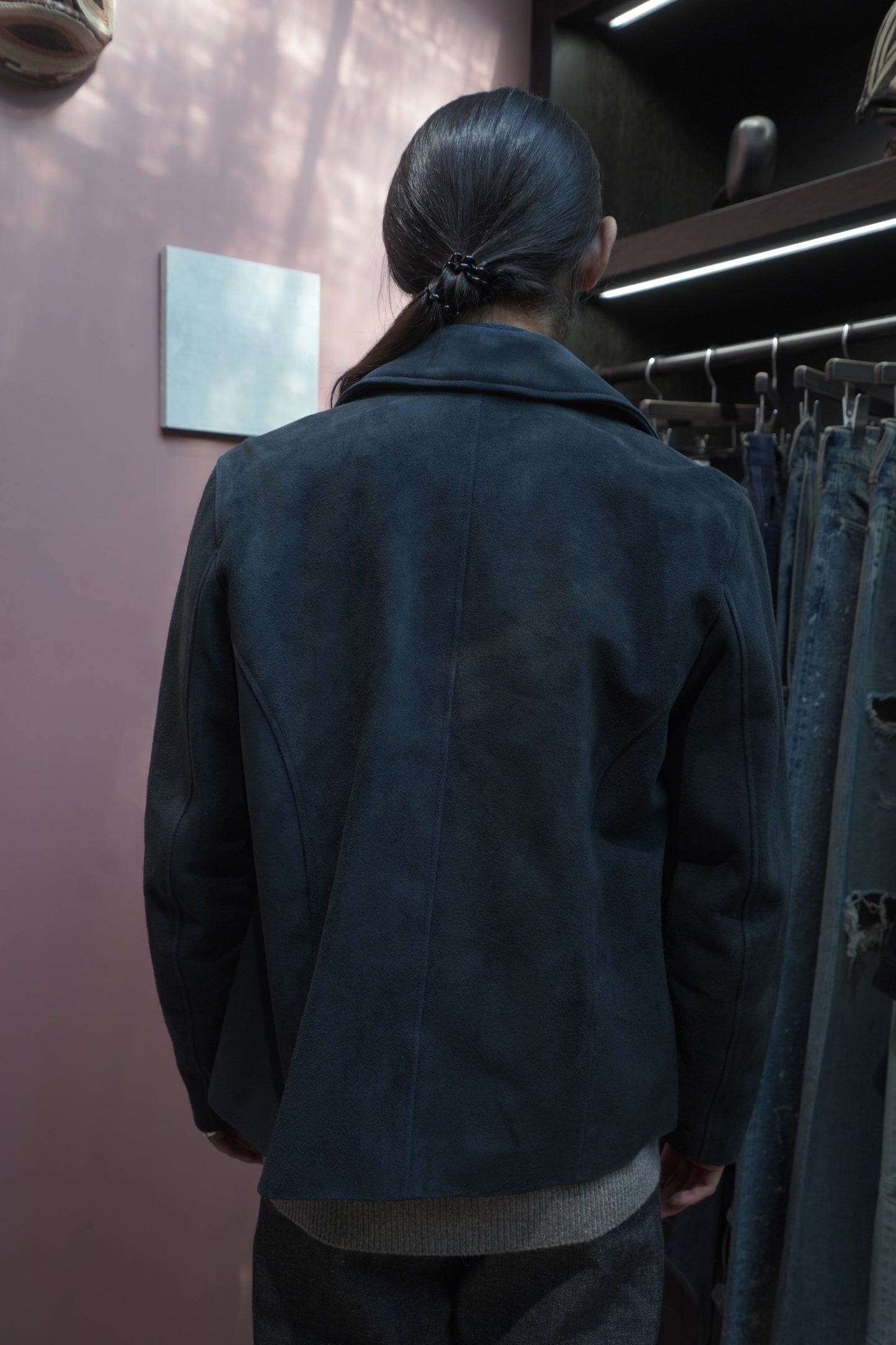 SUGARHILL SUEDE LEATHER BLOUSON (DARK NAVY)