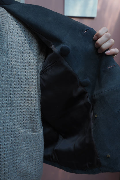 SUGARHILL SUEDE LEATHER BLOUSON (DARK NAVY)